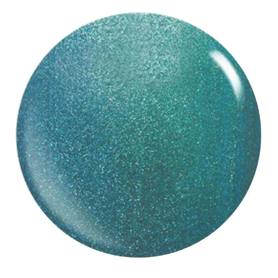 Teal-colored object with a textured surface on a white background