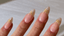 Builder Gel French Tip nails with gold bow nail art