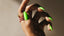 Neon green almond-shaped gel nails with high-gloss finish, featuring 14 Day Mani HEMA-free polish – bold summer nail look