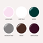 Color swatches labeled with names on a light gray background