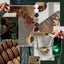 Collage of autumn-themed images including tea, macarons, and a traffic light with a green heart.