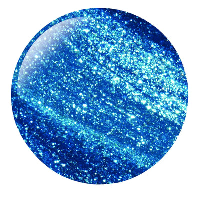 Blue glittery sphere on a white background