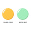 Two color swatches labeled 'Paloma Punch' and 'Matcha Mint' on a white background.