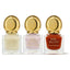The Sundae Swirl nail polish trio - includes a baby yellow shade, a classic baby pink shade and a terracotta brown nail polish shade