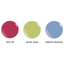 Three color swatches labeled 'First Sip', 'Secret Oasis', and 'Smooth Operator' on a white background.