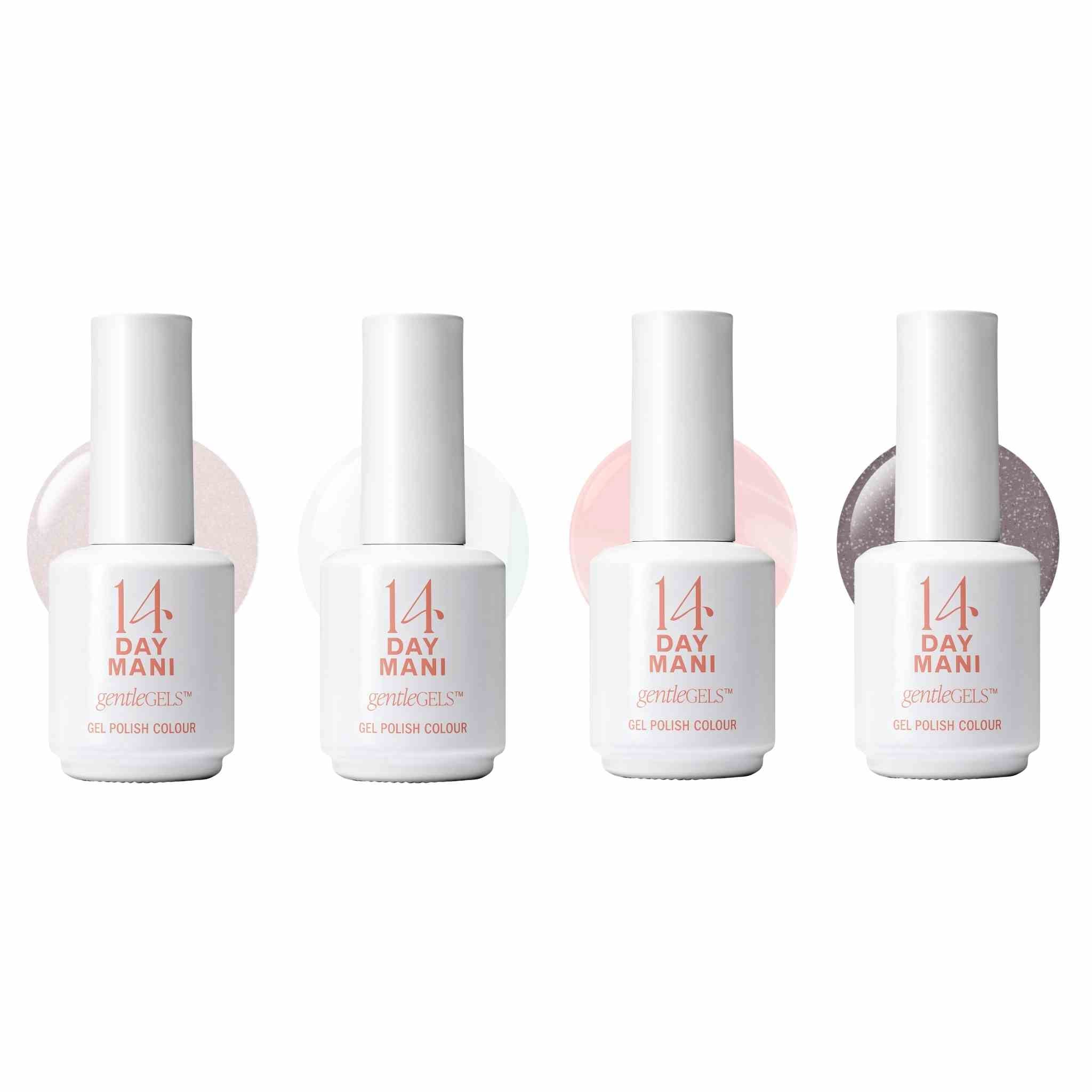 Bridal-inspired shimmer gel bundle with builder gel base.