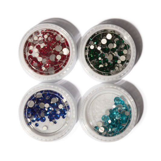 4 Boxes Of Rhinestone Green, Red, Baby Blue, Sea Blue - 14 Day Manicure - 1