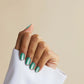 Green Camelian - Gold Sand Gel Polish - 14 Day Manicure - On Hand 